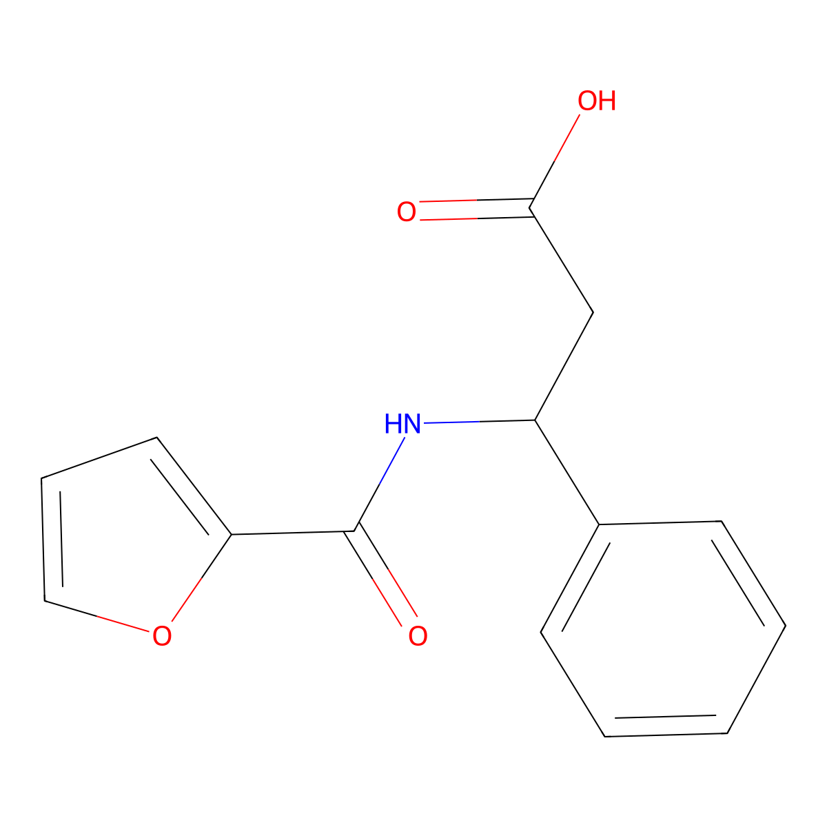 3-(2-Furoylamino)-3-phenylpropanoic acid molecular structure, CAS 500002-15-3