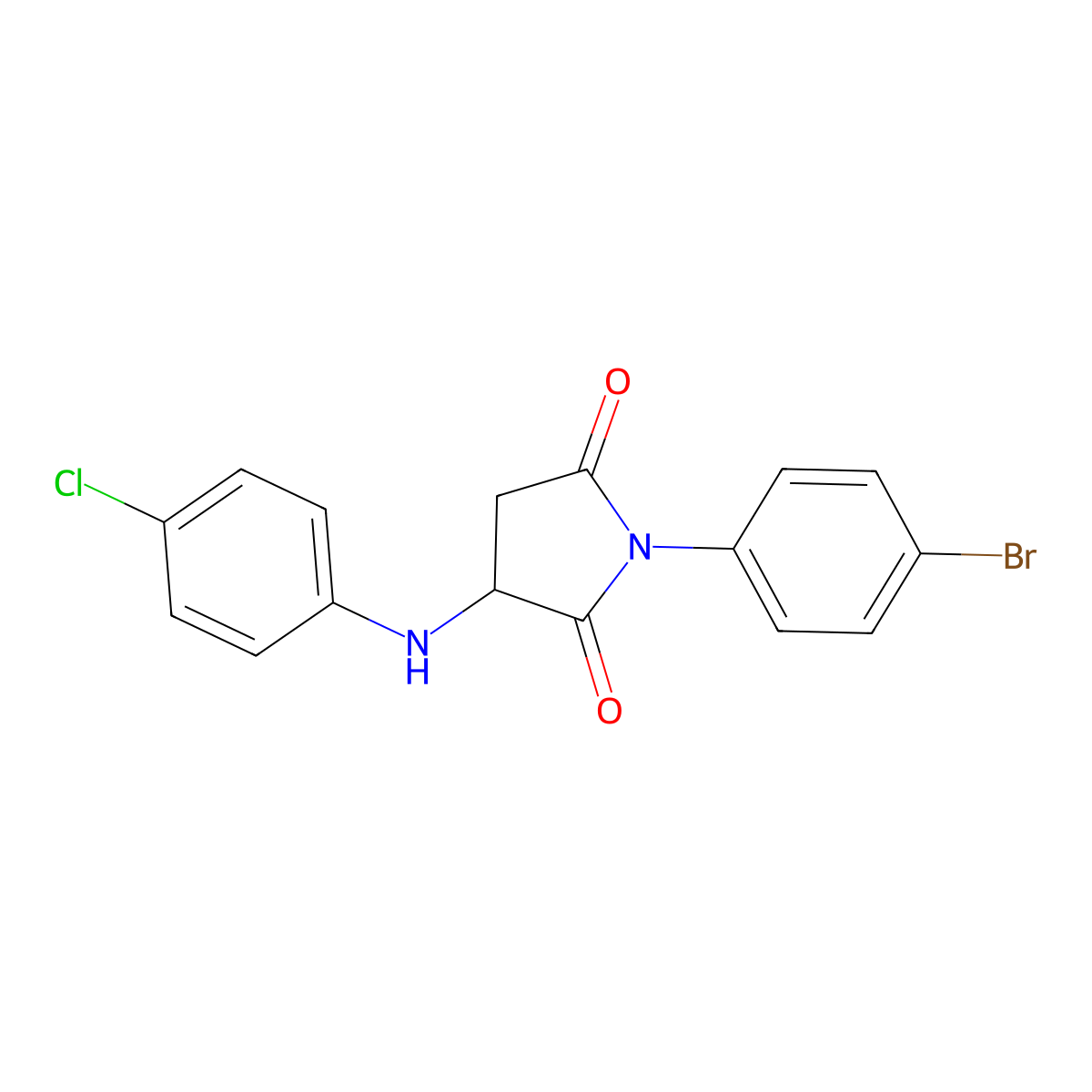 1-(4-Bromophenyl)-3-(4-chloroanilino)pyrrolidine-2,5-dione molecular structure, CAS 500002-65-3