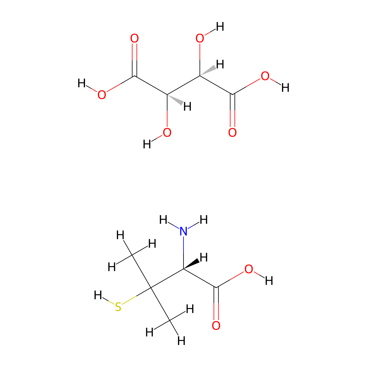 L-Penicillamine tartrate molecular structure, CAS 500003-68-9