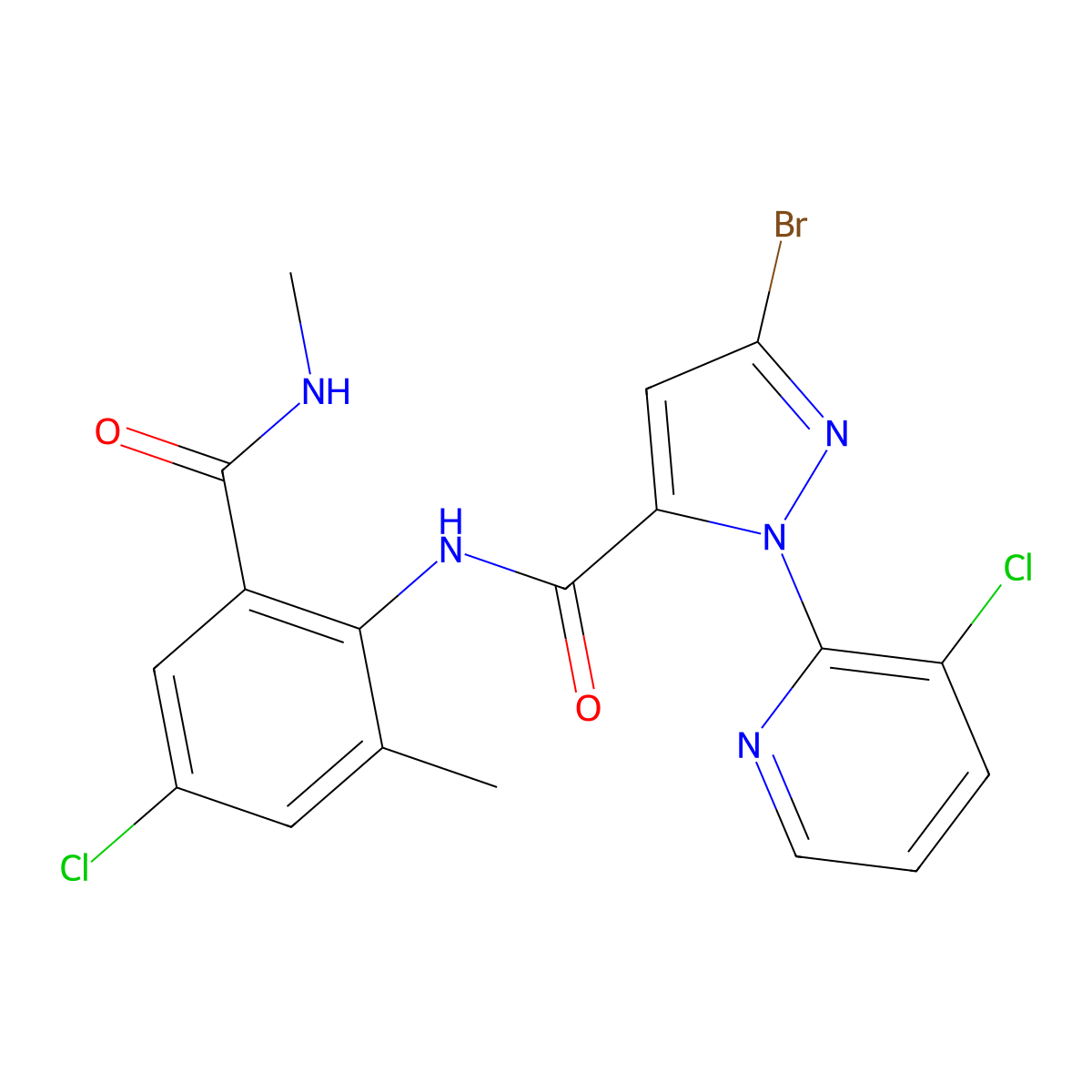 Chlorantraniliprole molecular structure, CAS 500008-45-7