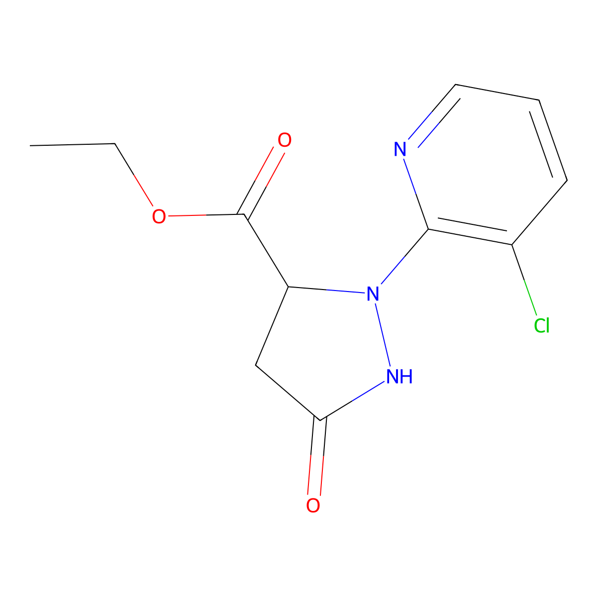Ethyl 2-(3-Chloro-2-pyridinyl)-5-oxo-3-pyrazolidinecarboxylate molecular structure, CAS 500011-88-1