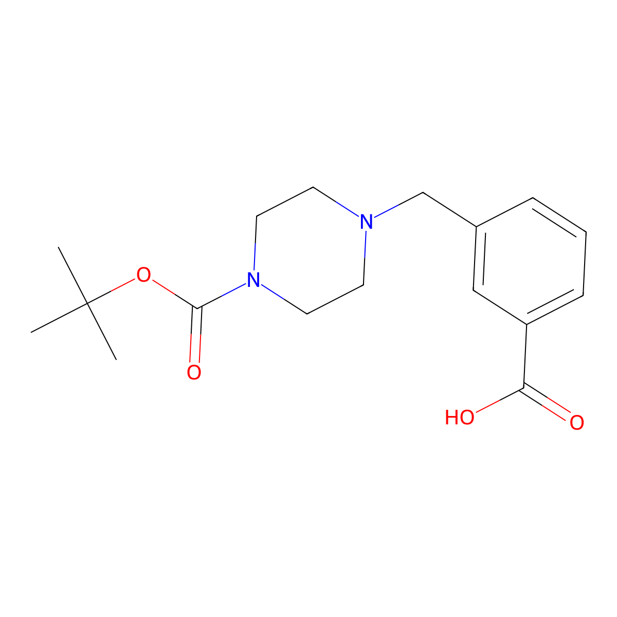 3-{[4-(Tert-butoxycarbonyl)piperazin-1-yl]methyl}benzoic acid molecular structure, CAS 500013-38-7