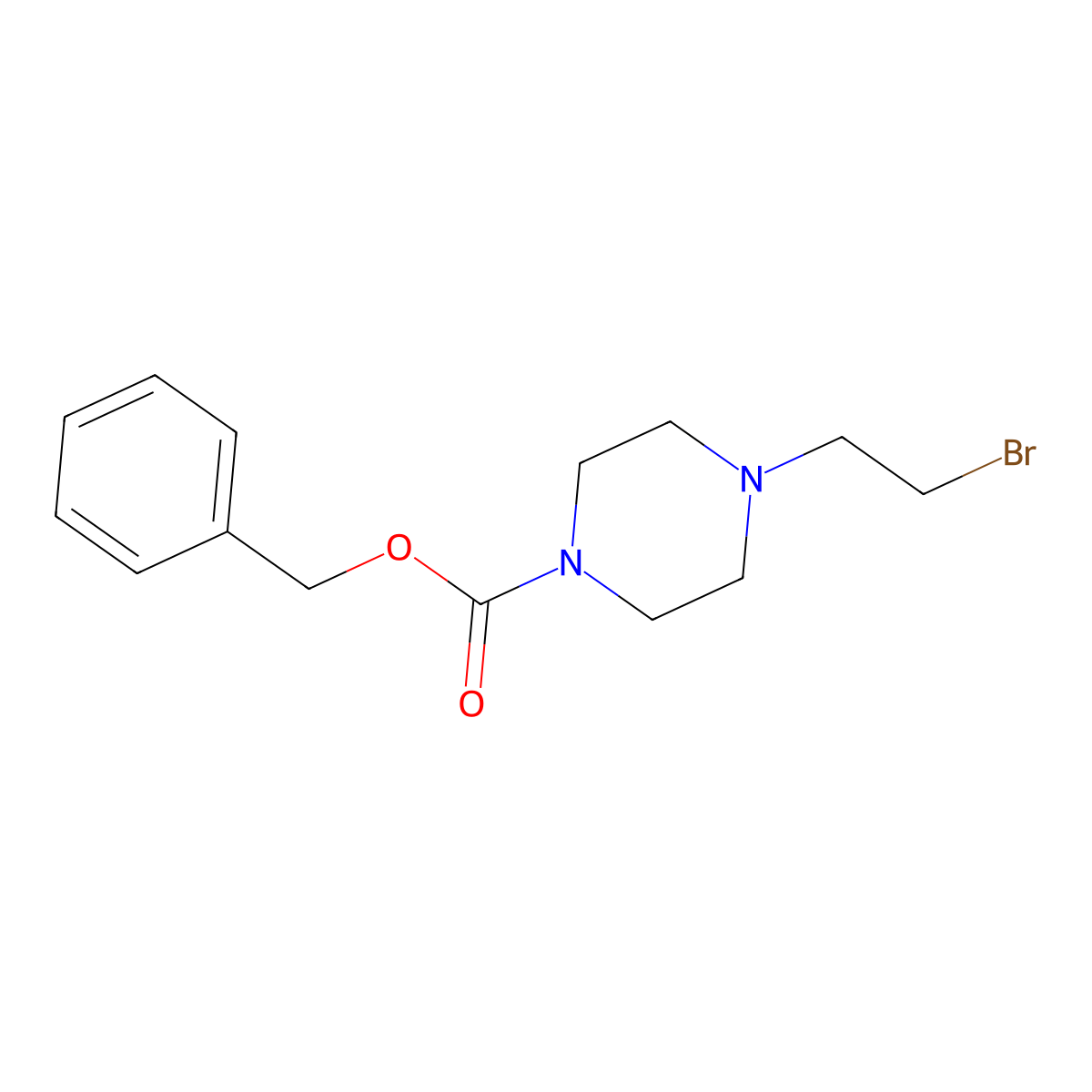 Benzyl 4-(2-bromoethyl)piperazine-1-carboxylate molecular structure, CAS 500013-41-2