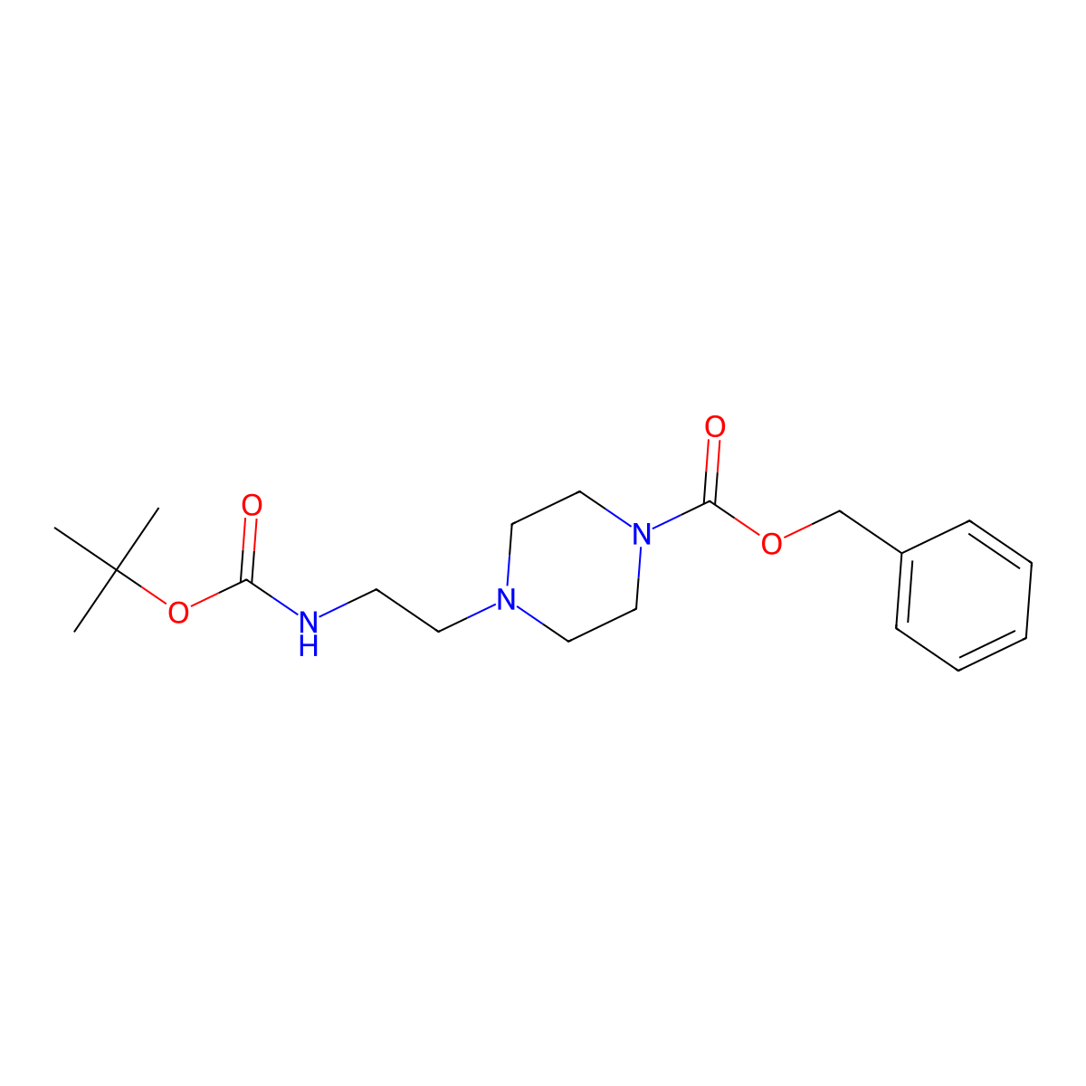 1-Cbz-4-(2-N-Boc-Amino-ethyl)-piperazine molecular structure, CAS 500013-42-3