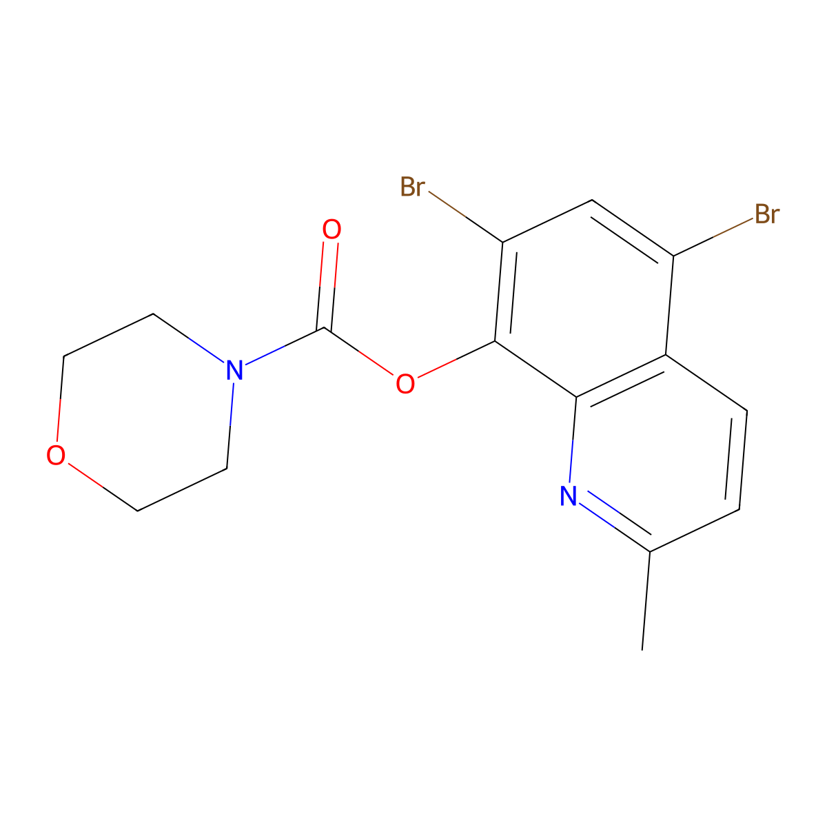 5,7-Dibromo-2-methylquinolin-8-yl morpholine-4-carboxylate molecular structure, CAS 500015-14-5