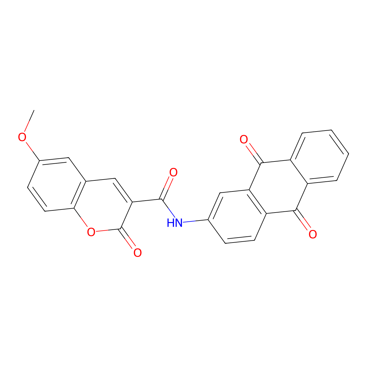 N-(9,10-dioxo-9,10-dihydro-2-anthracenyl)-6-methoxy-2-oxo-2H-chromene-3-carboxamide molecular structure, CAS 500015-46-3