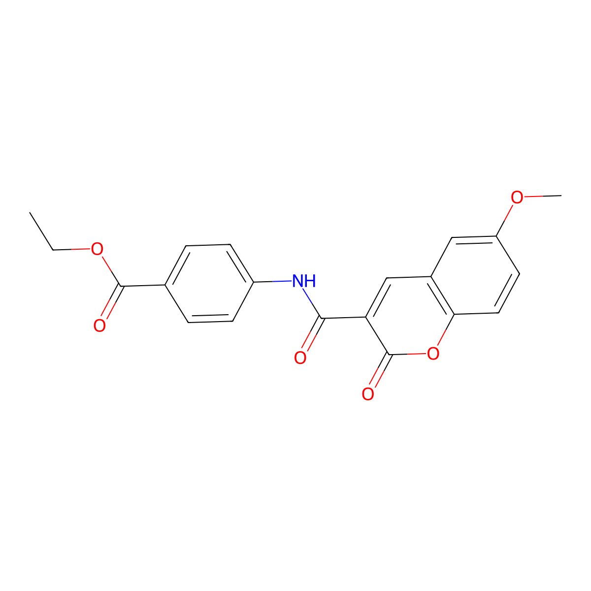 ethyl 4-(6-methoxy-2-oxo-2H-chromene-3-carboxamido)benzoate molecular structure, CAS 500015-47-4