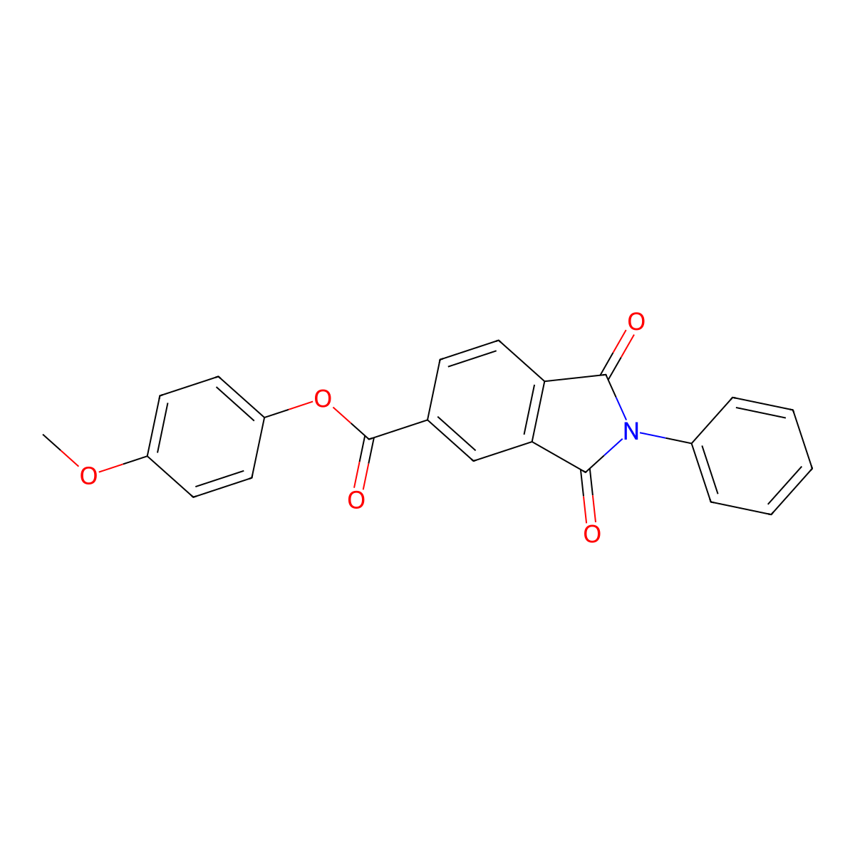 4-Methoxyphenyl 1,3-dioxo-2-phenyl-5-isoindolinecarboxylate molecular structure, CAS 500015-56-5