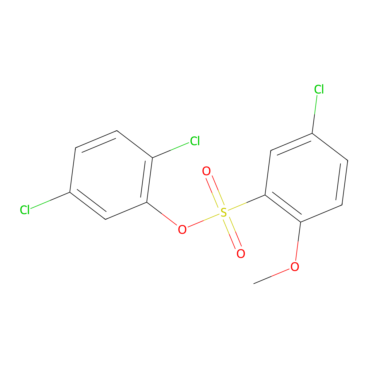 2,5-Dichlorophenyl 5-chloro-2-methoxybenzenesulfonate molecular structure, CAS 500015-57-6