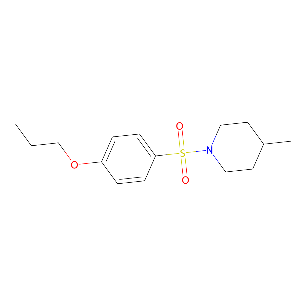 4-Methyl-1-[(4-propoxyphenyl)sulfonyl]piperidine molecular structure, CAS 500015-58-7