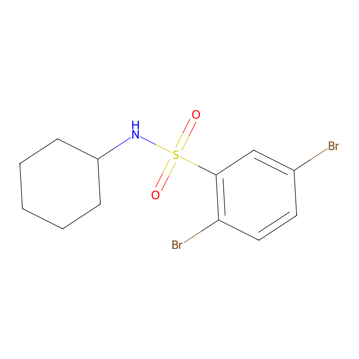 2,5-dibromo-N-cyclohexylbenzenesulfonamide molecular structure, CAS 500015-60-1