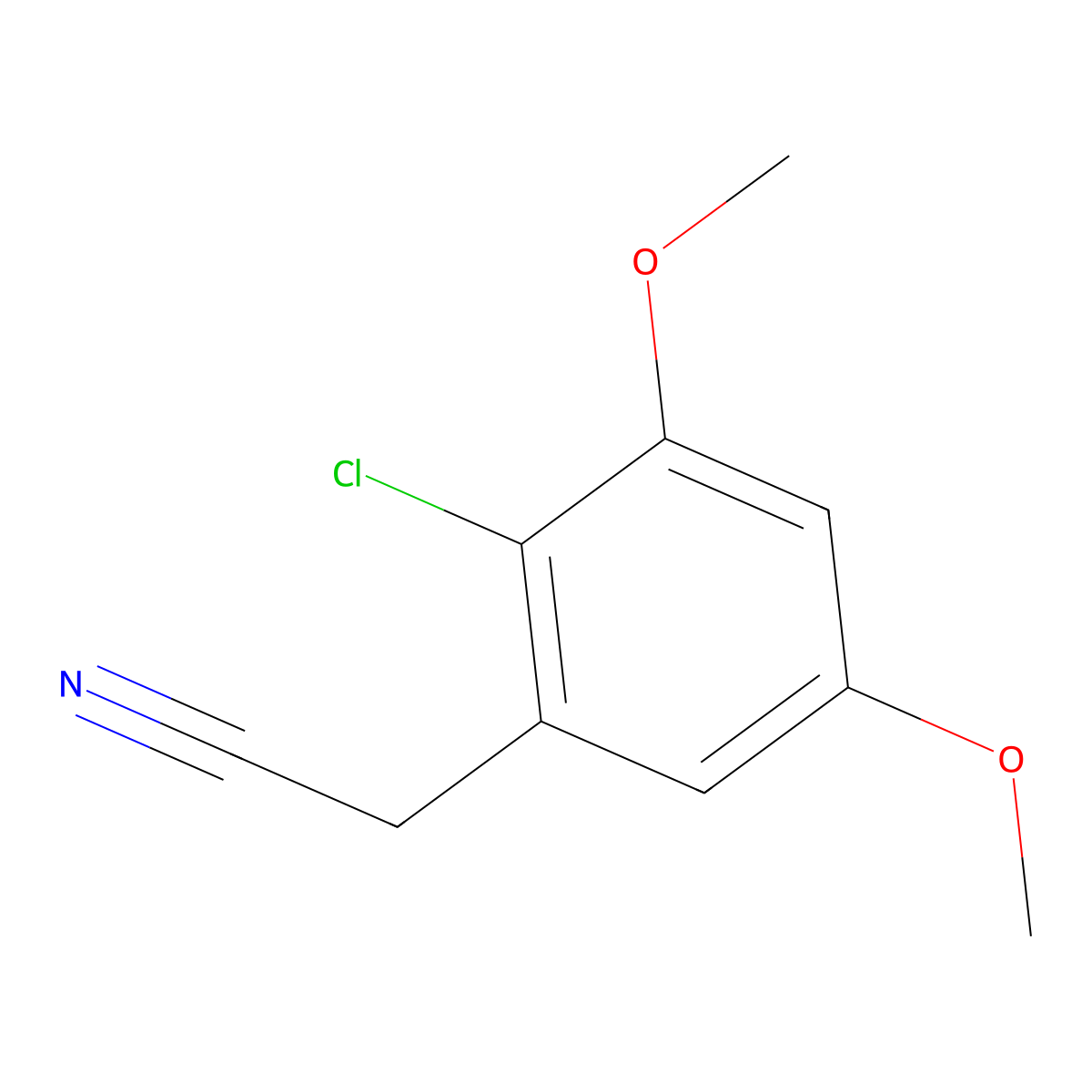 2-(2-Chloro-3,5-dimethoxyphenyl)acetonitrile molecular structure, CAS 500016-41-1