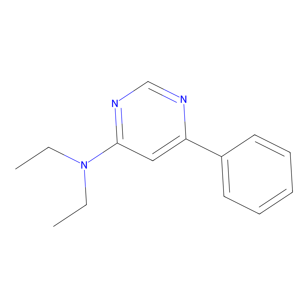 N,N-diethyl-6-phenylpyrimidin-4-amine molecular structure, CAS 500017-55-0