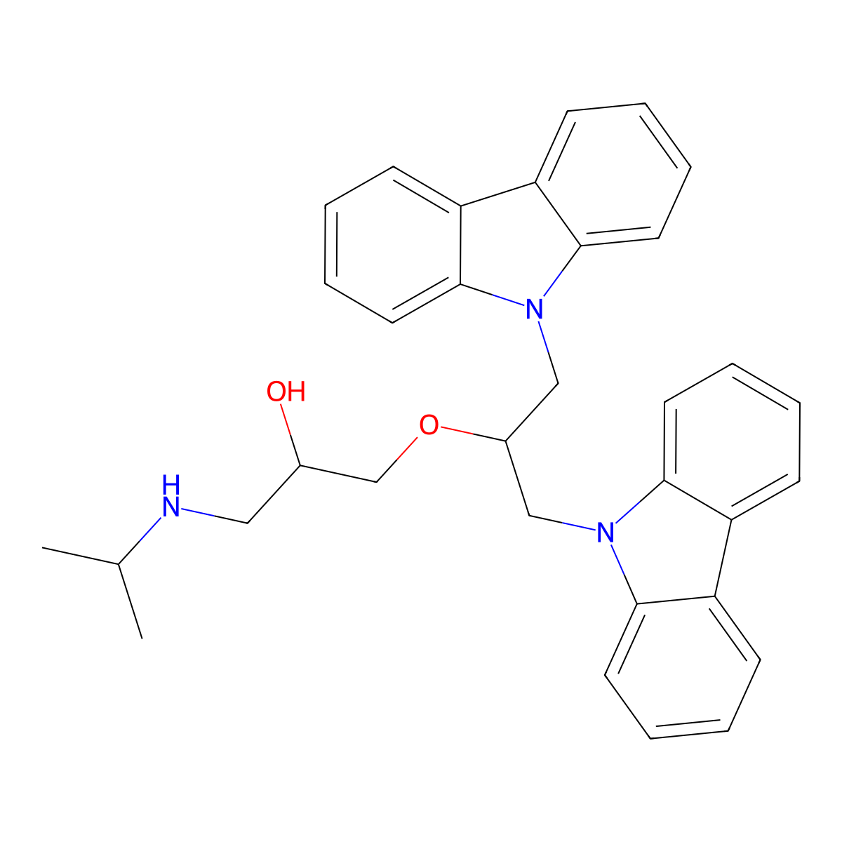 1-[1,3-Di(carbazol-9-yl)propan-2-yloxy]-3-(propan-2-ylamino)propan-2-ol molecular structure, CAS 500017-70-9