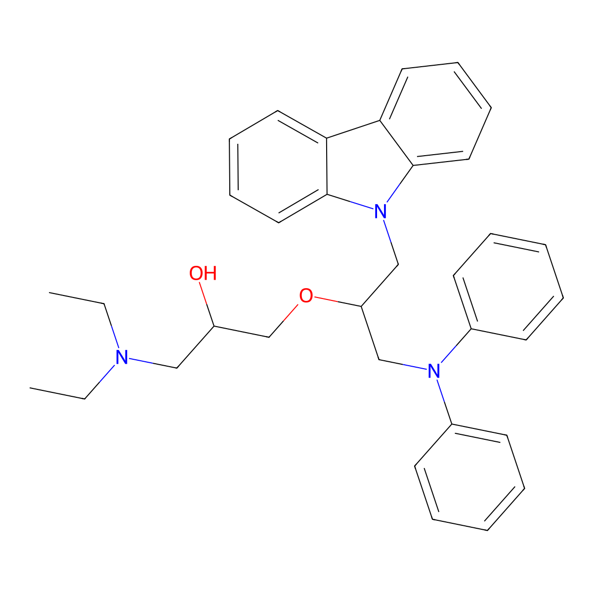 1-[1-carbazol-9-yl-3-(N-phenylanilino)propan-2-yl]oxy-3-(diethylamino)propan-2-ol molecular structure, CAS 500017-71-0