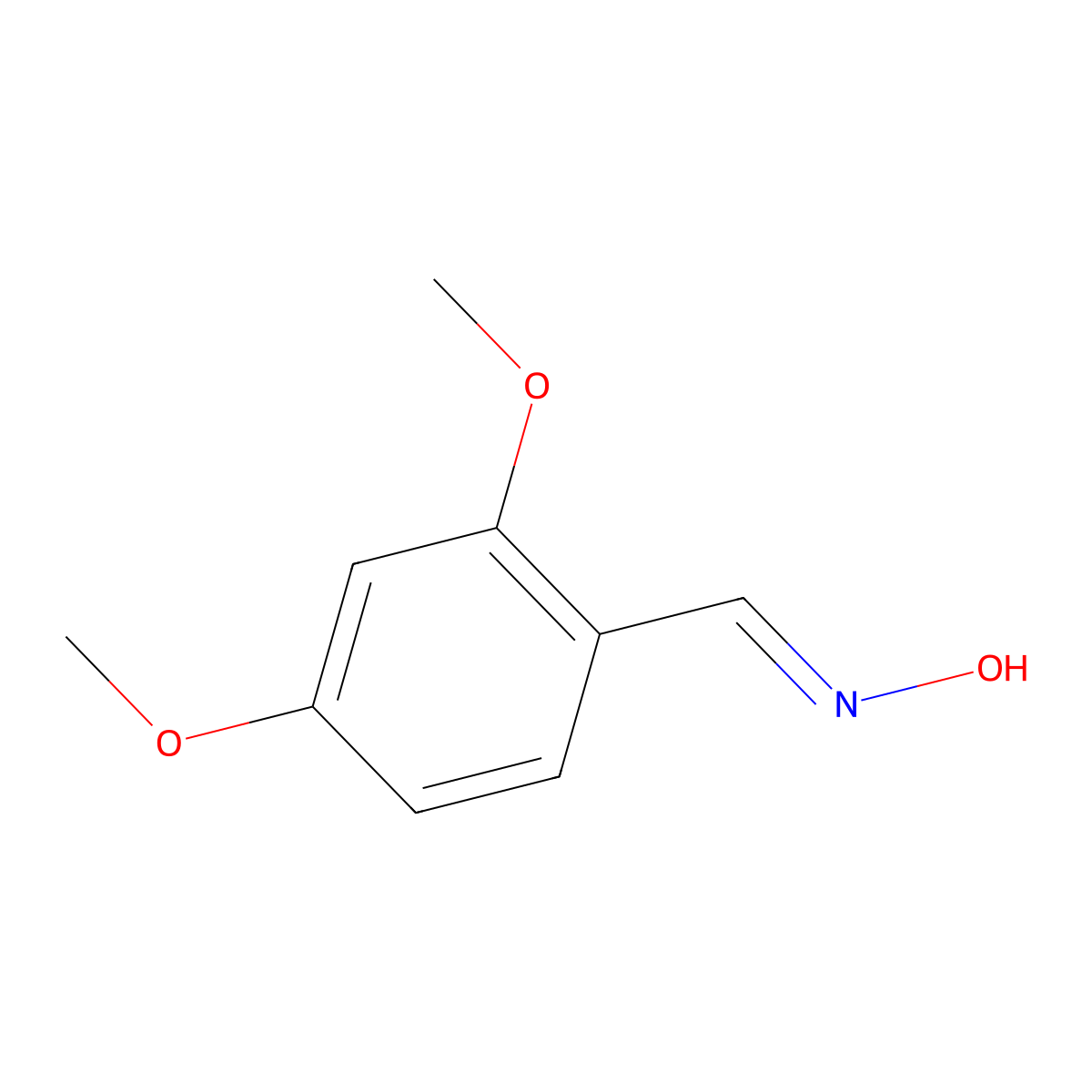 2,4-Dimethoxybenzaldehyde oxime molecular structure, CAS 500023-37-0