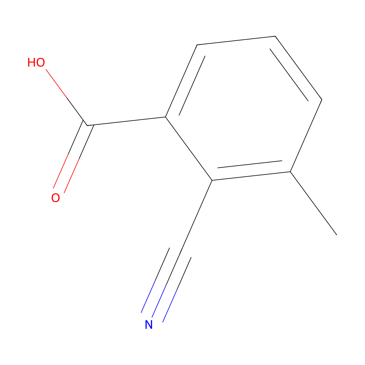 2-Cyano-3-methylbenzoic acid molecular structure, CAS 500024-26-0
