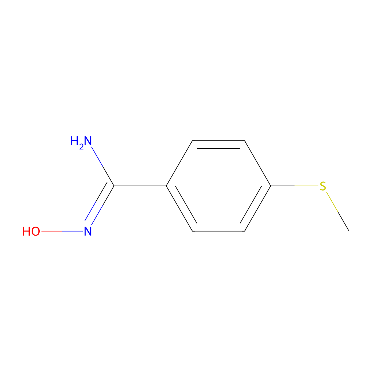 n-Hydroxy-4-methylsulfanyl-benzamidine molecular structure, CAS 500024-30-6