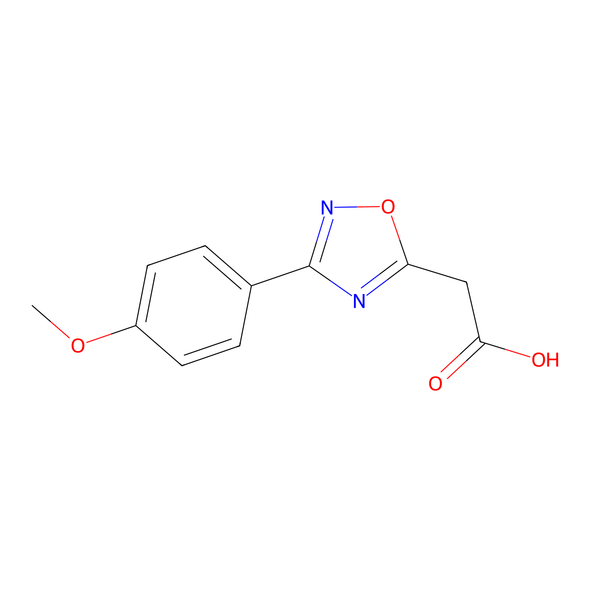 2-(3-(4-Methoxyphenyl)-1,2,4-oxadiazol-5-yl)acetic acid molecular structure, CAS 500024-33-9