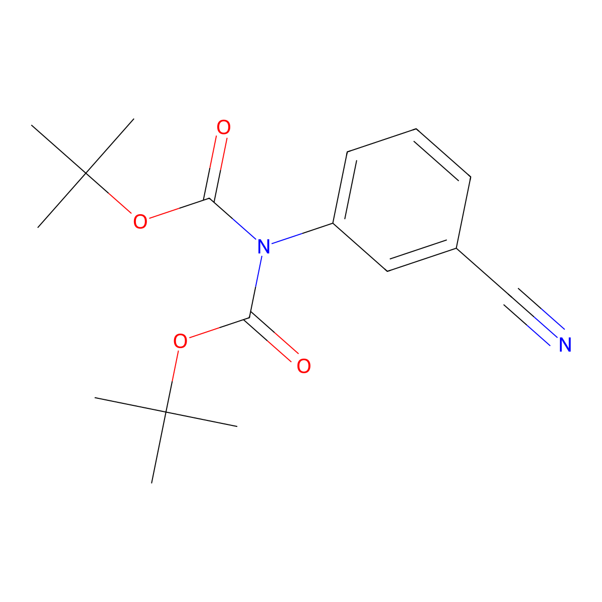 tert-Butyl N-[(tert-butoxy)carbonyl]-N-(3-cyanophenyl)carbamate molecular structure, CAS 500024-52-2