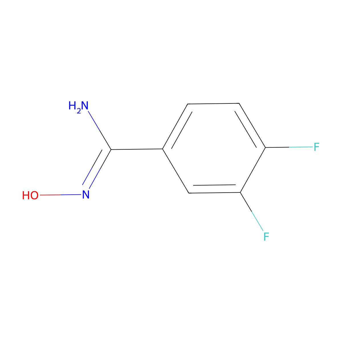 3,4-difluoro-N'-hydroxybenzenecarboximidamide molecular structure, CAS 500024-74-8