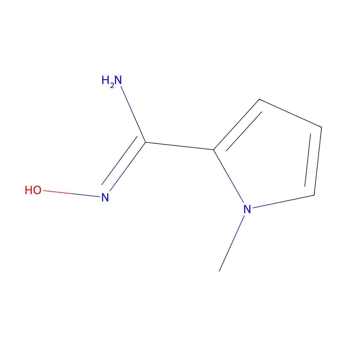 1H-pyrrole-2-carboximidamide, N'-hydroxy-1-methyl- molecular structure, CAS 500024-87-3