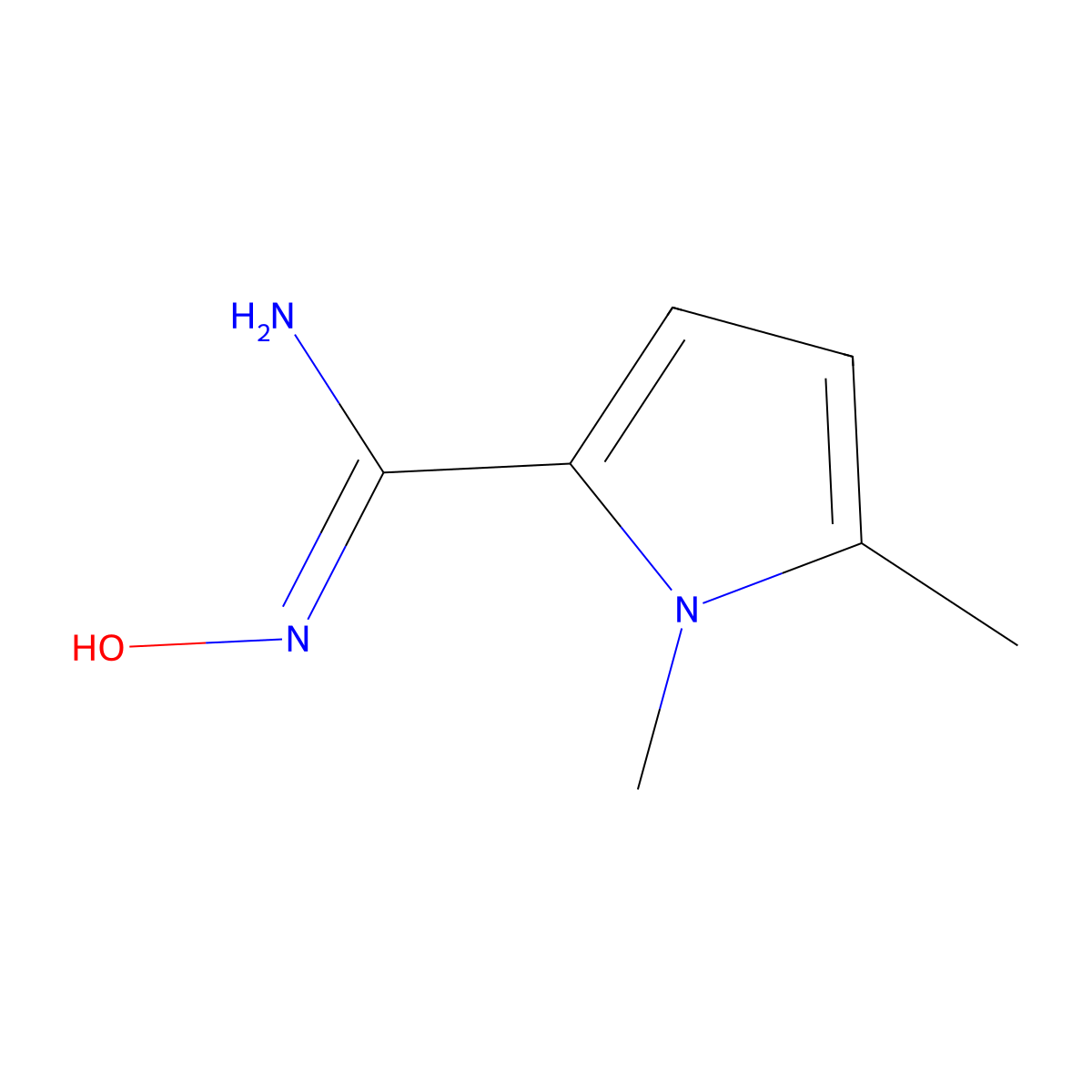 N-hydroxy-1,5-dimethyl-1H-pyrrole-2-carboximidamide molecular structure, CAS 500024-91-9