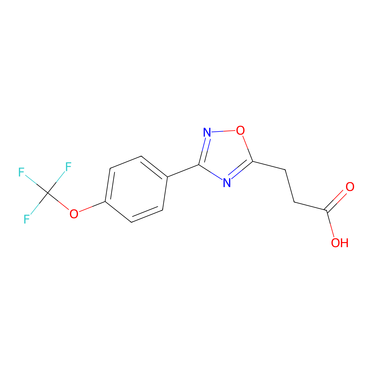 3-(3-(4-(Trifluoromethoxy)phenyl)-1,2,4-oxadiazol-5-yl)propanoic acid molecular structure, CAS 500025-08-1