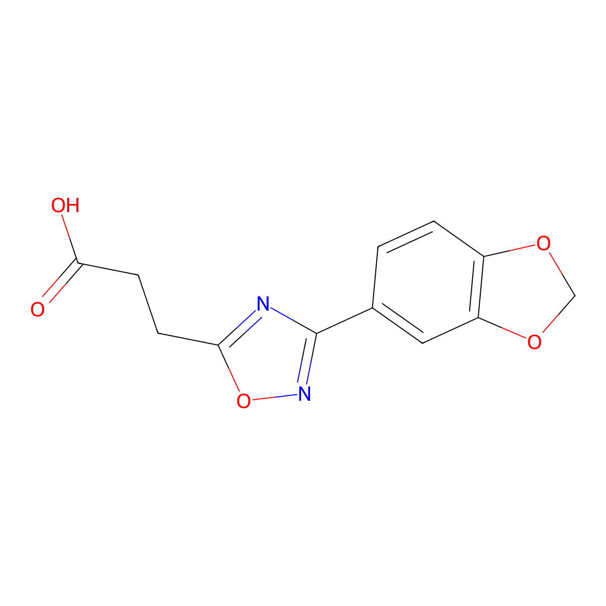 3-[3-(1,3-Benzodioxol-5-yl)-1,2,4-oxadiazol-5-yl]propanoic acid molecular structure, CAS 500025-22-9