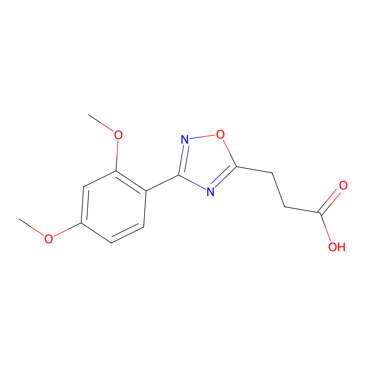 3-[3-(2,4-Dimethoxyphenyl)-1,2,4-oxadiazol-5-yl]propanoic acid molecular structure, CAS 500025-25-2