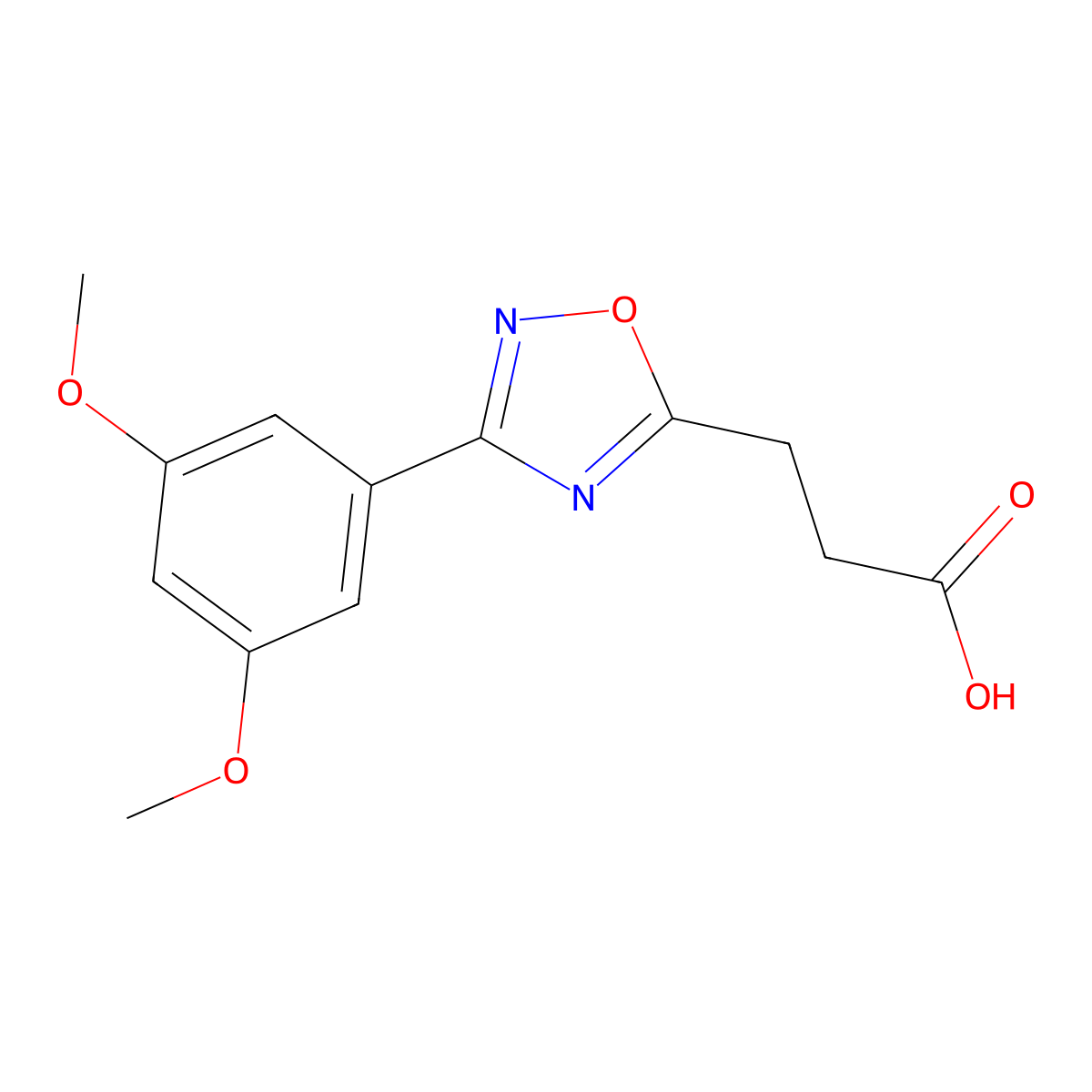 3-[3-(3,5-Dimethoxyphenyl)-1,2,4-oxadiazol-5-yl]propanoic acid molecular structure, CAS 500025-28-5