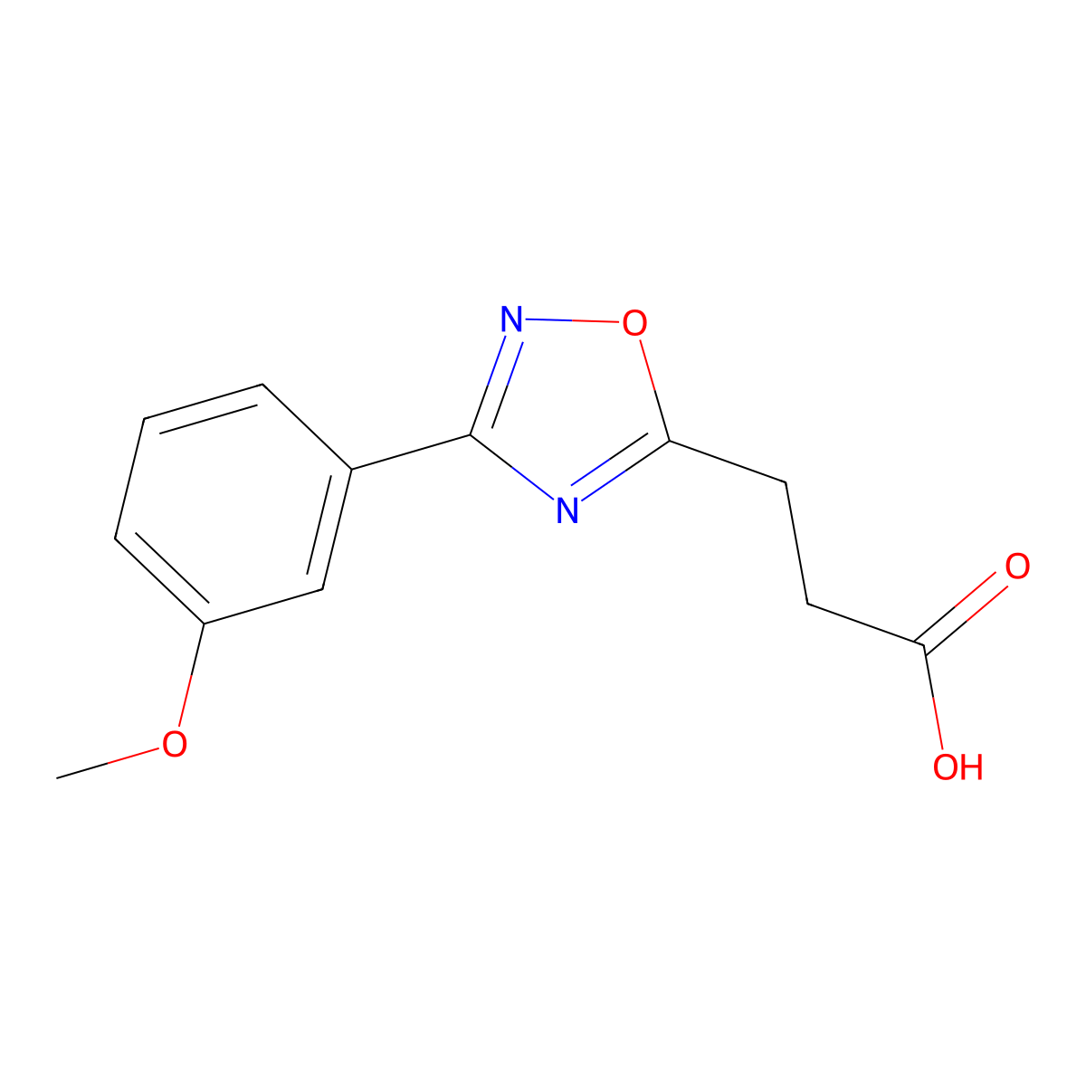 3-[3-(3-Methoxyphenyl)-1,2,4-oxadiazol-5-yl]propanoic acid molecular structure, CAS 500026-33-5