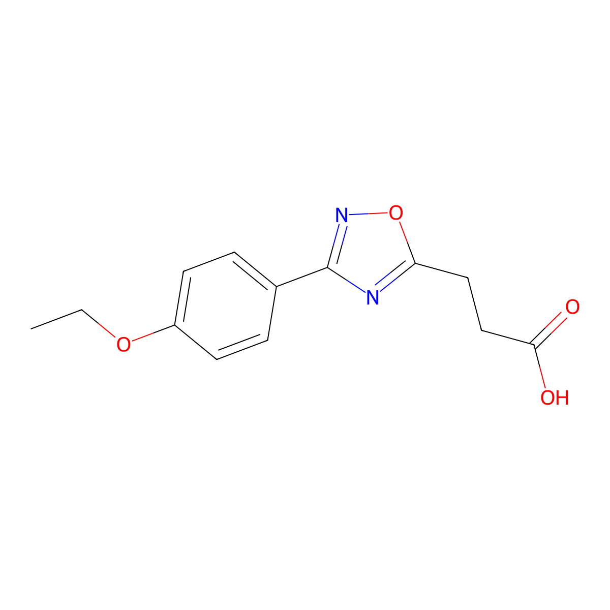 3-[3-(4-Ethoxyphenyl)-1,2,4-oxadiazol-5-yl]propanoic acid molecular structure, CAS 500026-39-1