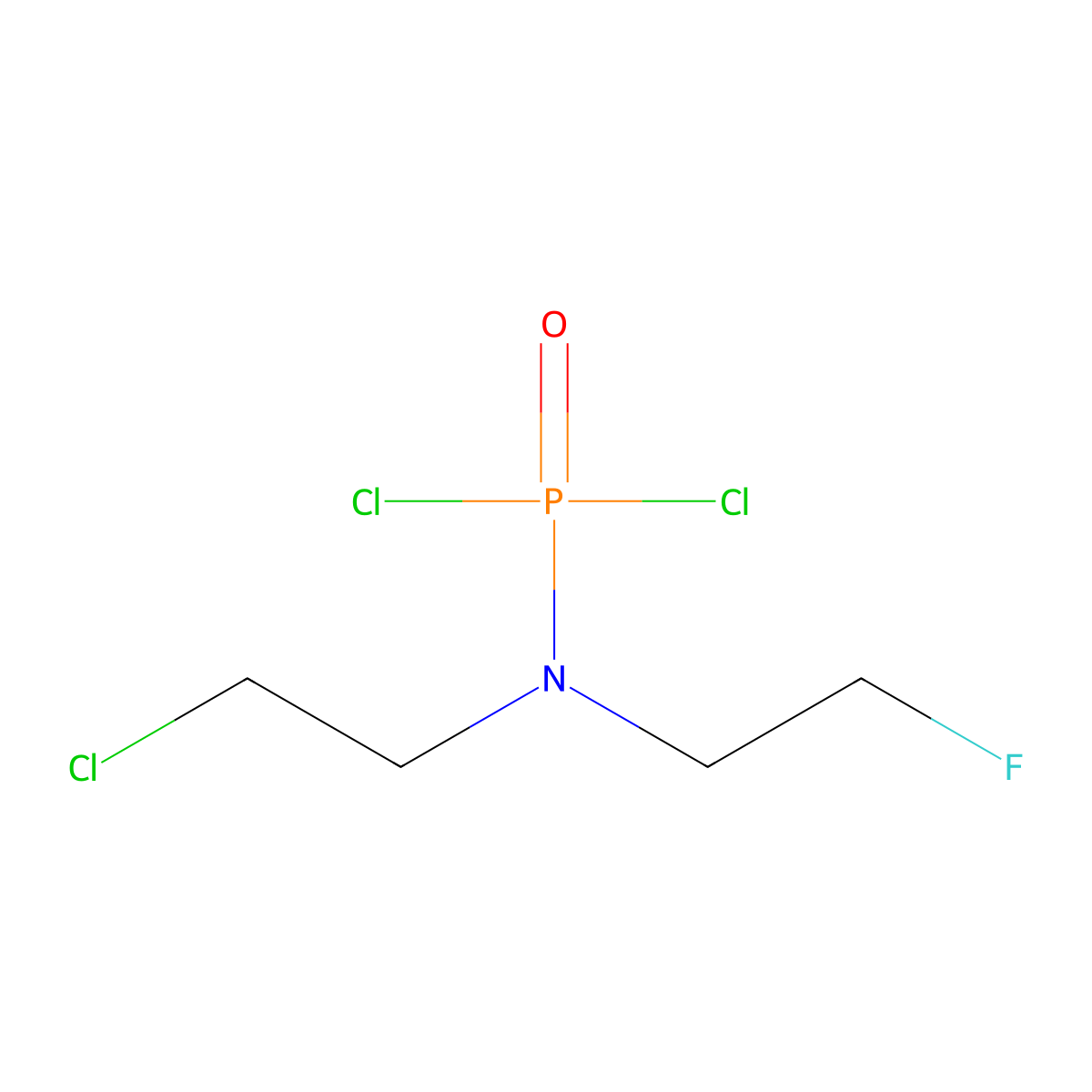 Phosphoramidic dichloride, N-(2-chloroethyl)-N-(2-fluoroethyl)- molecular structure, CAS 5001-31-0
