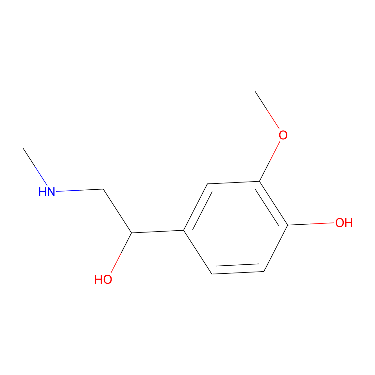 Metanephrine molecular structure, CAS 5001-33-2