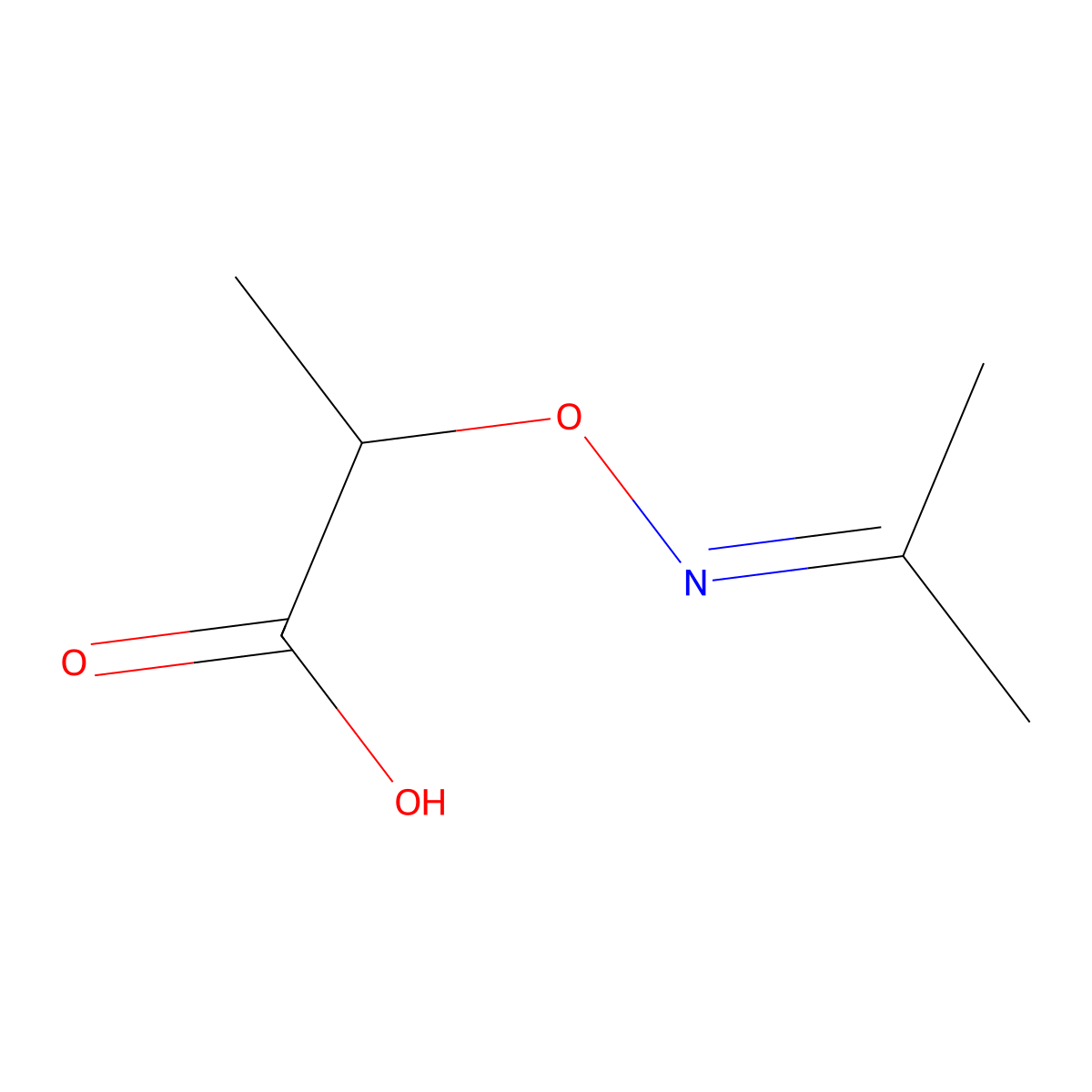 2-[[(1-Methylethylidene)amino]oxy]propanoic acid molecular structure, CAS 5001-36-5