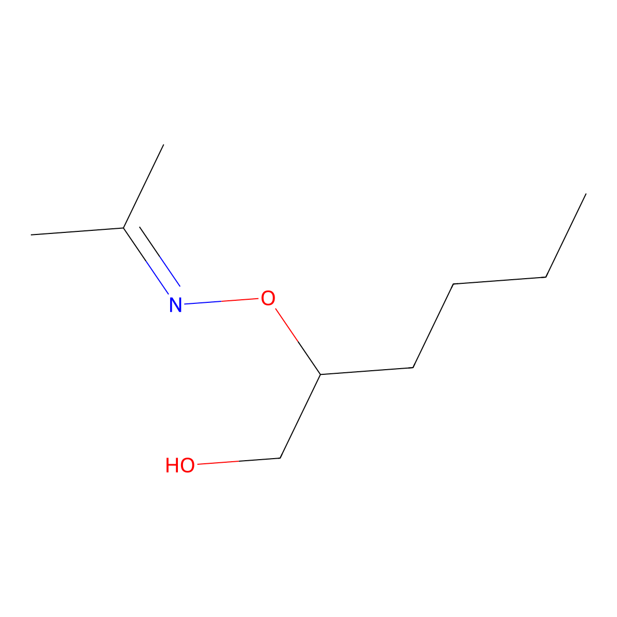 2-[(Propan-2-ylideneamino)oxy]hexan-1-ol molecular structure, CAS 5001-44-5