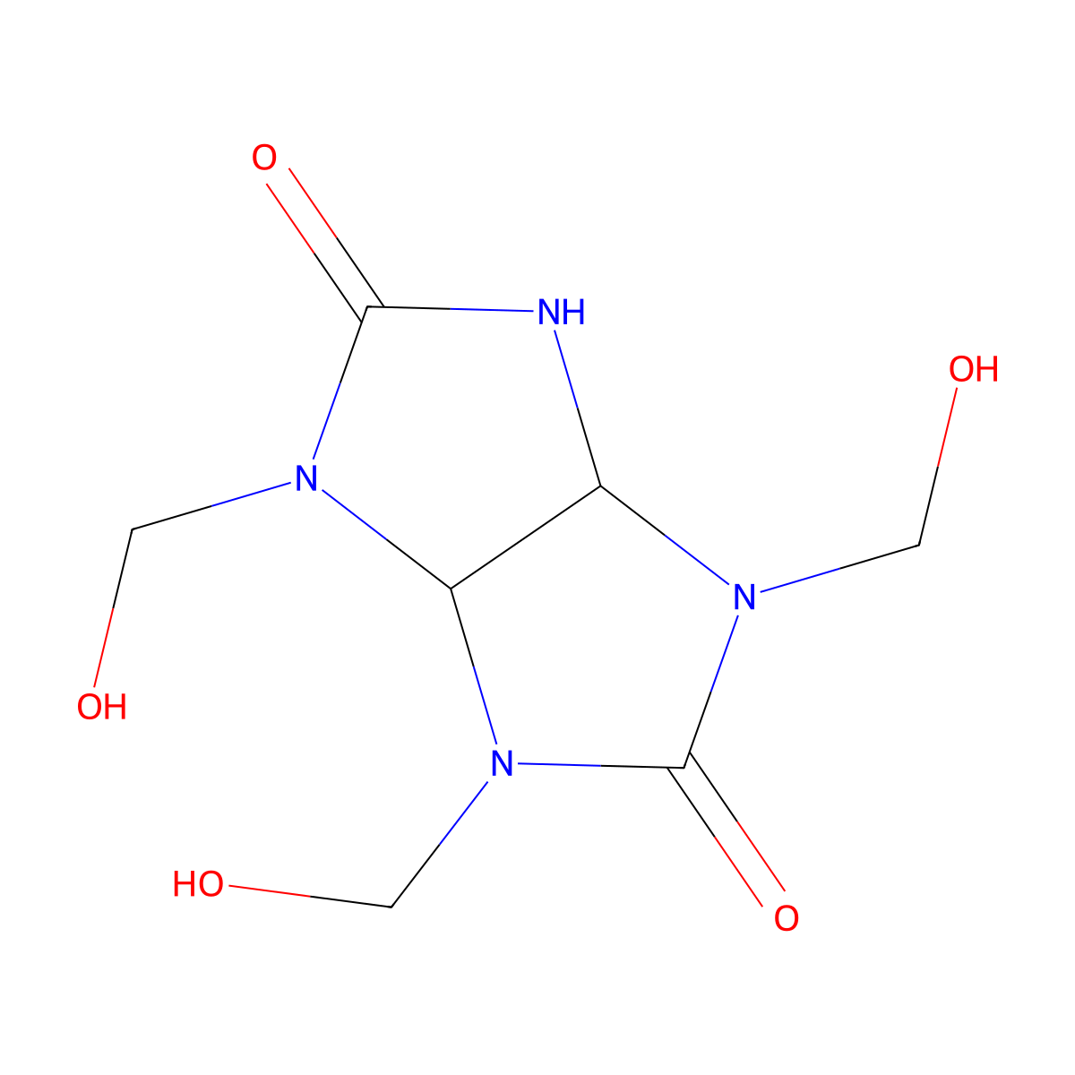 Imidazo[4,5-d]imidazole-2,5(1H,3H)-dione, tetrahydro-1,3,4-tris(hydroxymethyl)- molecular structure, CAS 5001-82-1