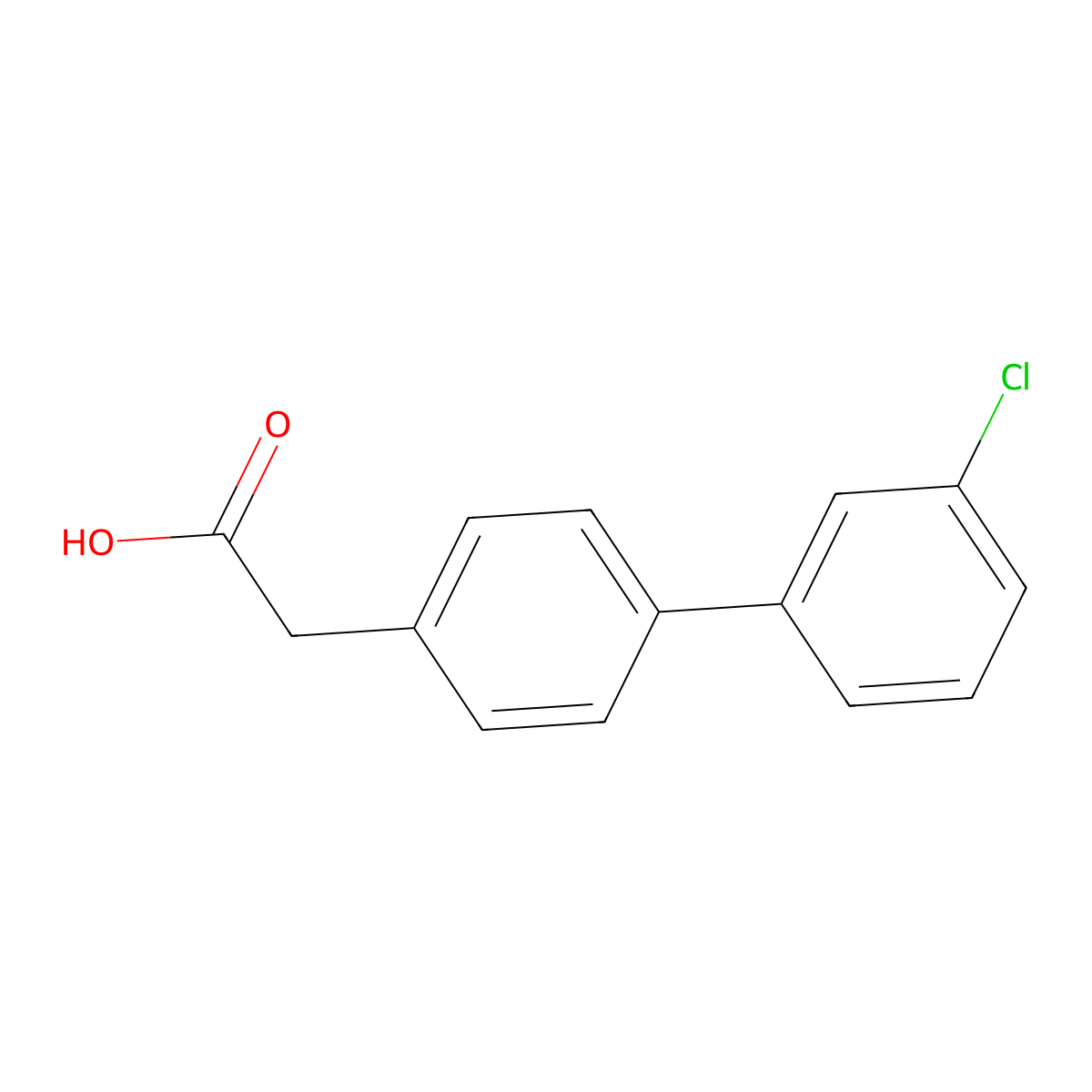 2-(3'-Chloro-[1,1'-biphenyl]-4-yl)acetic acid molecular structure, CAS 5001-94-5