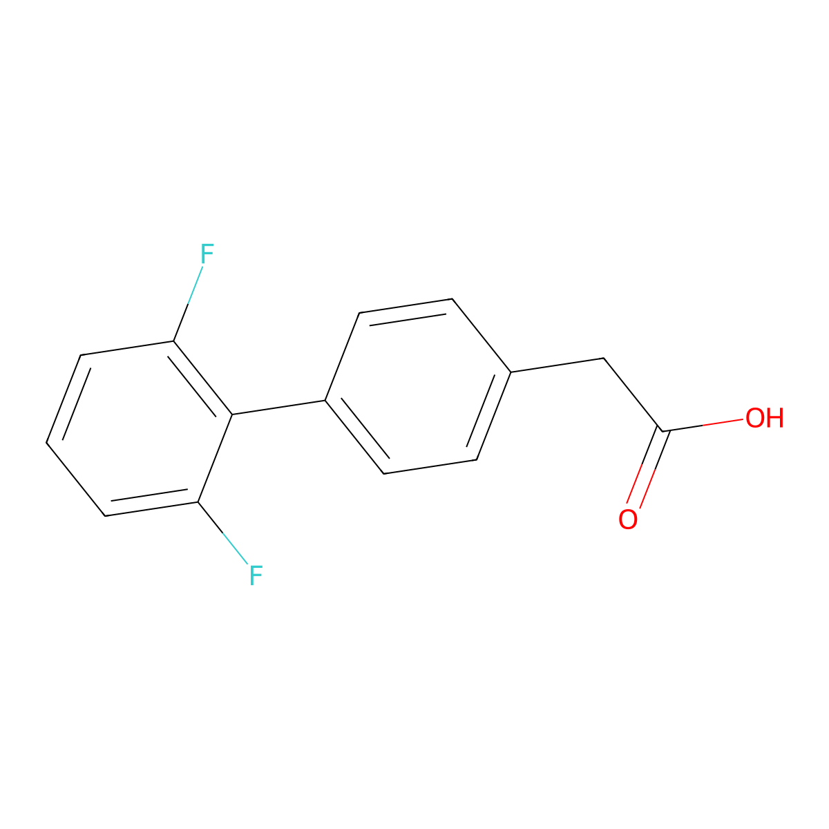 (2',6'-Difluoro[1,1'-biphenyl]-4-yl)acetic acid molecular structure, CAS 5001-95-6