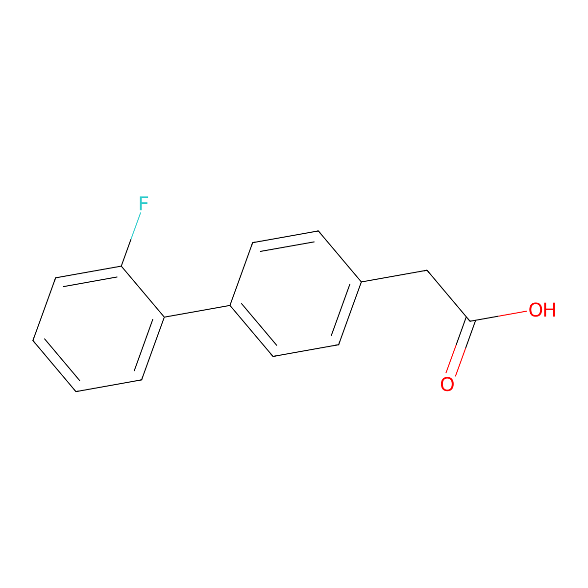 4-Biphenylacetic acid, 2'-fluoro- molecular structure, CAS 5001-99-0