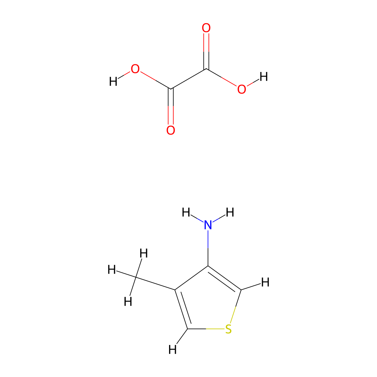 4-Methylthiophen-3-amine oxalate molecular structure, CAS 500100-74-3