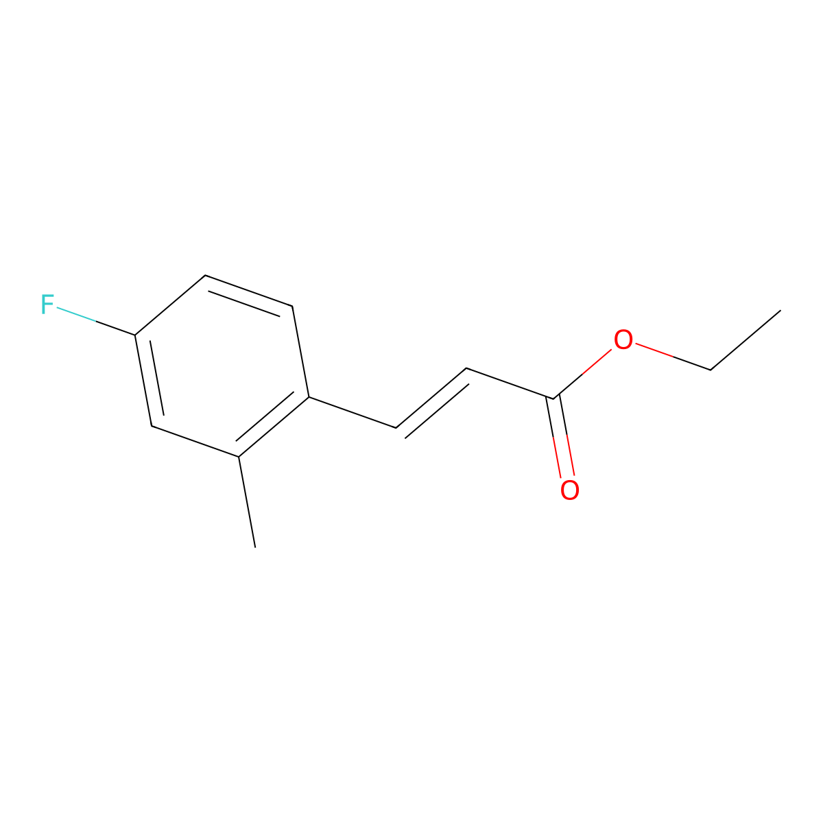 ethyl (2E)-3-(4-fluoro-2-methylphenyl)prop-2-enoate molecular structure, CAS 500102-62-5