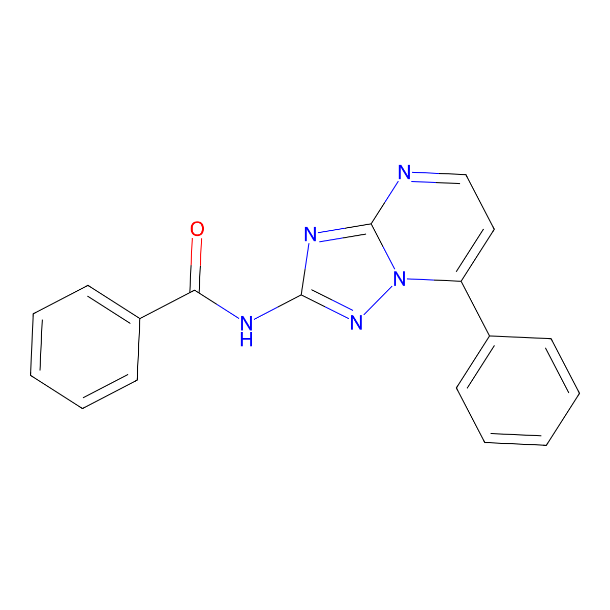 N-(7-phenyl-[1,2,4]triazolo[1,5-a]pyrimidin-2-yl)benzamide molecular structure, CAS 500103-70-8