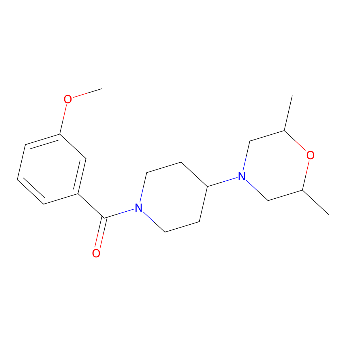 [4-(2,6-Dimethylmorpholin-4-yl)piperidin-1-yl](3-methoxyphenyl)methanone molecular structure, CAS 500104-65-4