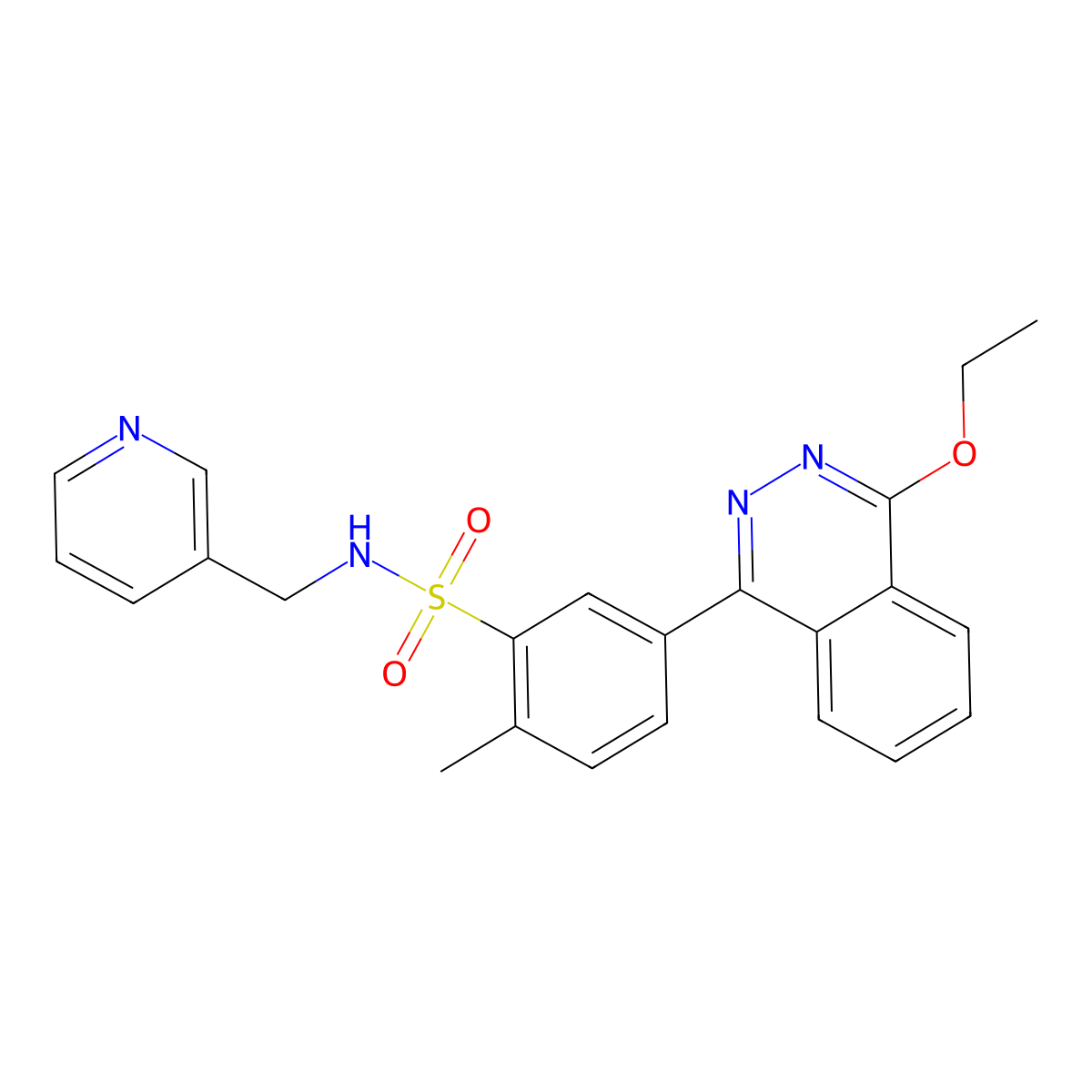 5-(4-ethoxyphthalazin-1-yl)-2-methyl-N-(pyridin-3-ylmethyl)benzenesulfonamide molecular structure, CAS 500104-89-2