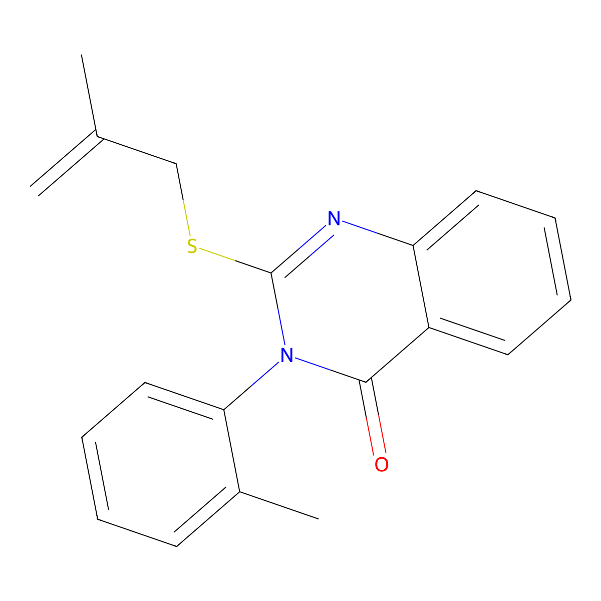 3-(2-methylphenyl)-2-[(2-methylprop-2-en-1-yl)sulfanyl]quinazolin-4(3H)-one molecular structure, CAS 500105-68-0