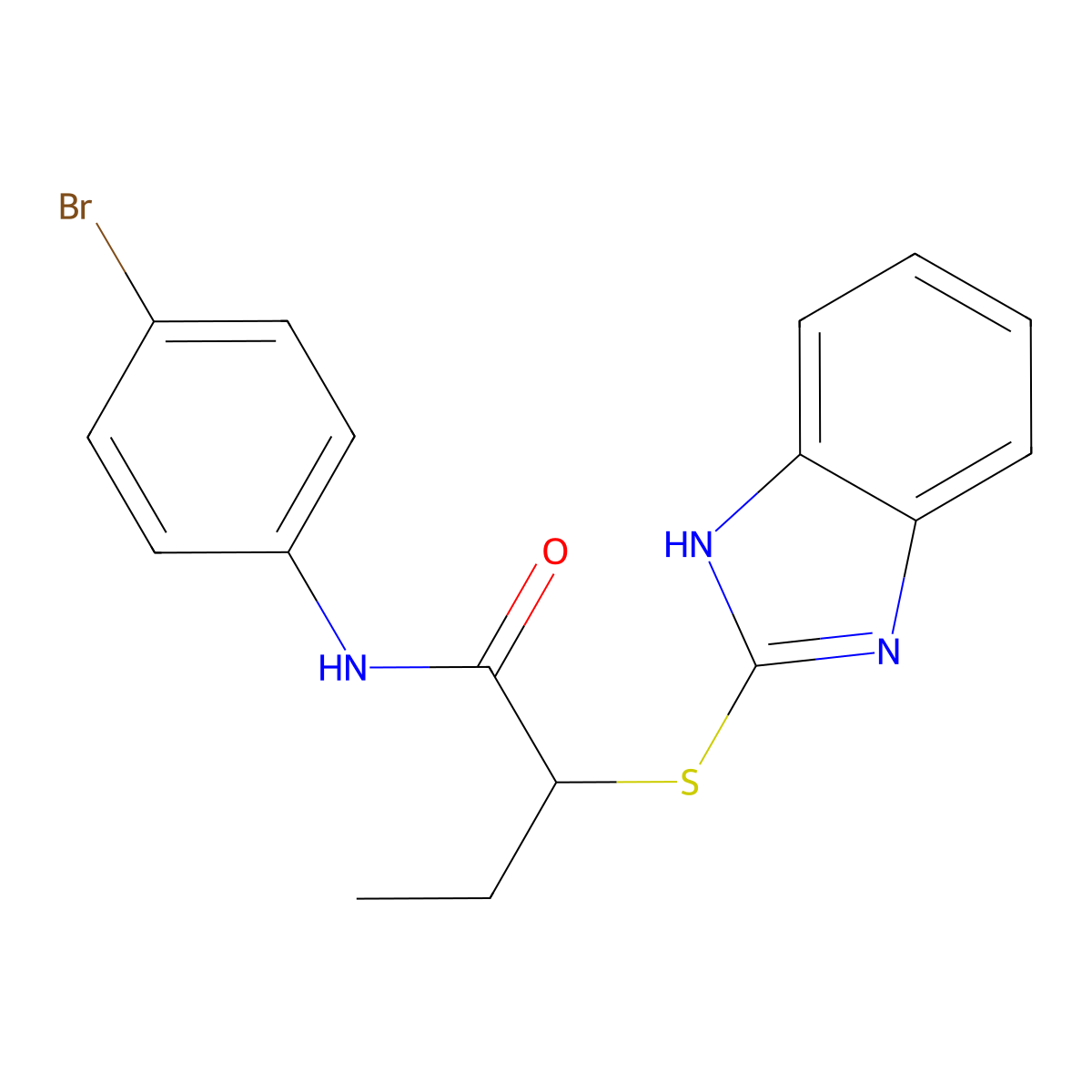 2-(1H-benzimidazol-2-ylsulfanyl)-N-(4-bromophenyl)butanamide molecular structure, CAS 500106-27-4