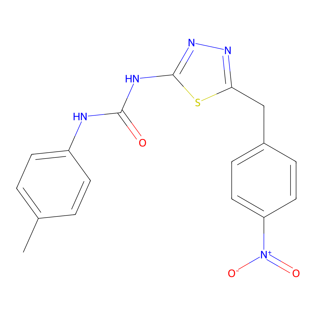 1-(4-Methylphenyl)-3-[5-[(4-nitrophenyl)methyl]-1,3,4-thiadiazol-2-yl]urea molecular structure, CAS 500106-35-4
