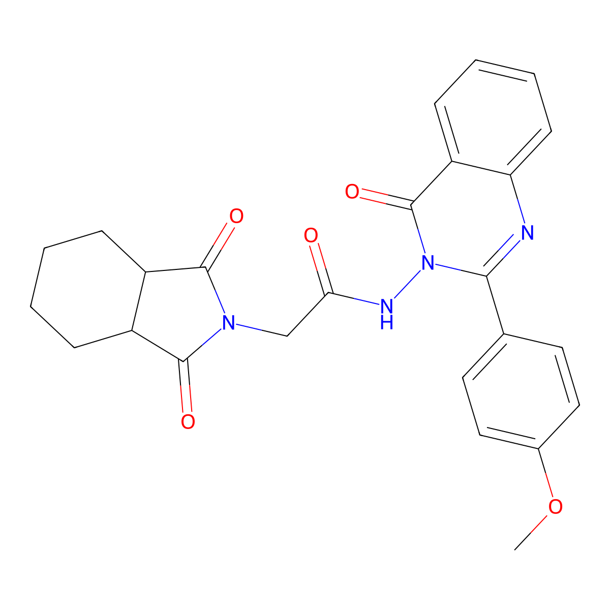 2-(1,3-dioxooctahydro-2H-isoindol-2-yl)-N-[2-(4-methoxyphenyl)-4-oxoquinazolin-3(4H)-yl]acetamide molecular structure, CAS 500106-76-3